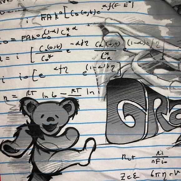 Liquid Blue 🧠 “Grateful Dead Notebook Skeleton” Graphic Tee – Size XL - Picture 5 of 7